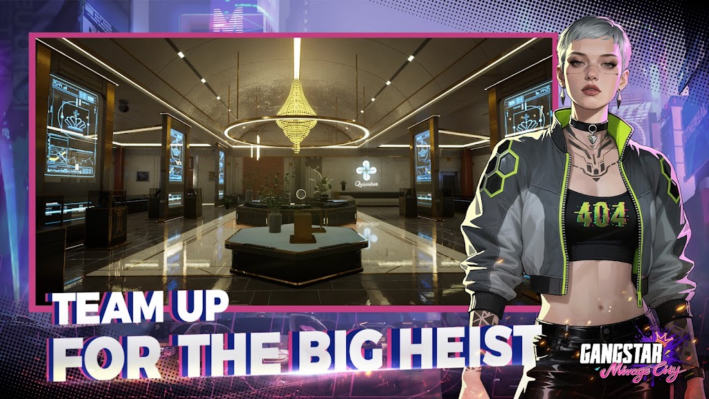 Gangstar Mirage City bank interior prepared for a cooperative heist