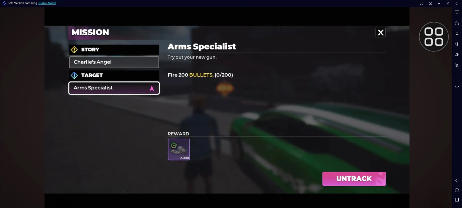 Gangstar Mirage City story mission tracker and mobile controls
