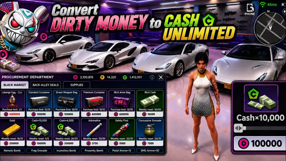 Video thumbnail How to Convert Dirty Money to CASH UNLIMITED | Gangster Mirage City Tutorial