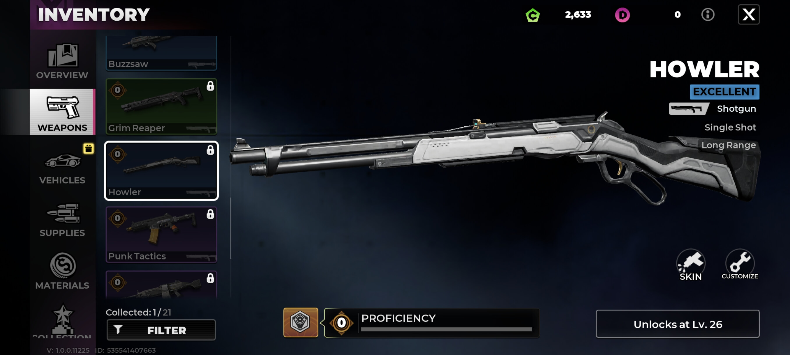 Howler Shotgun inventory screen in Gangstar Mirage City